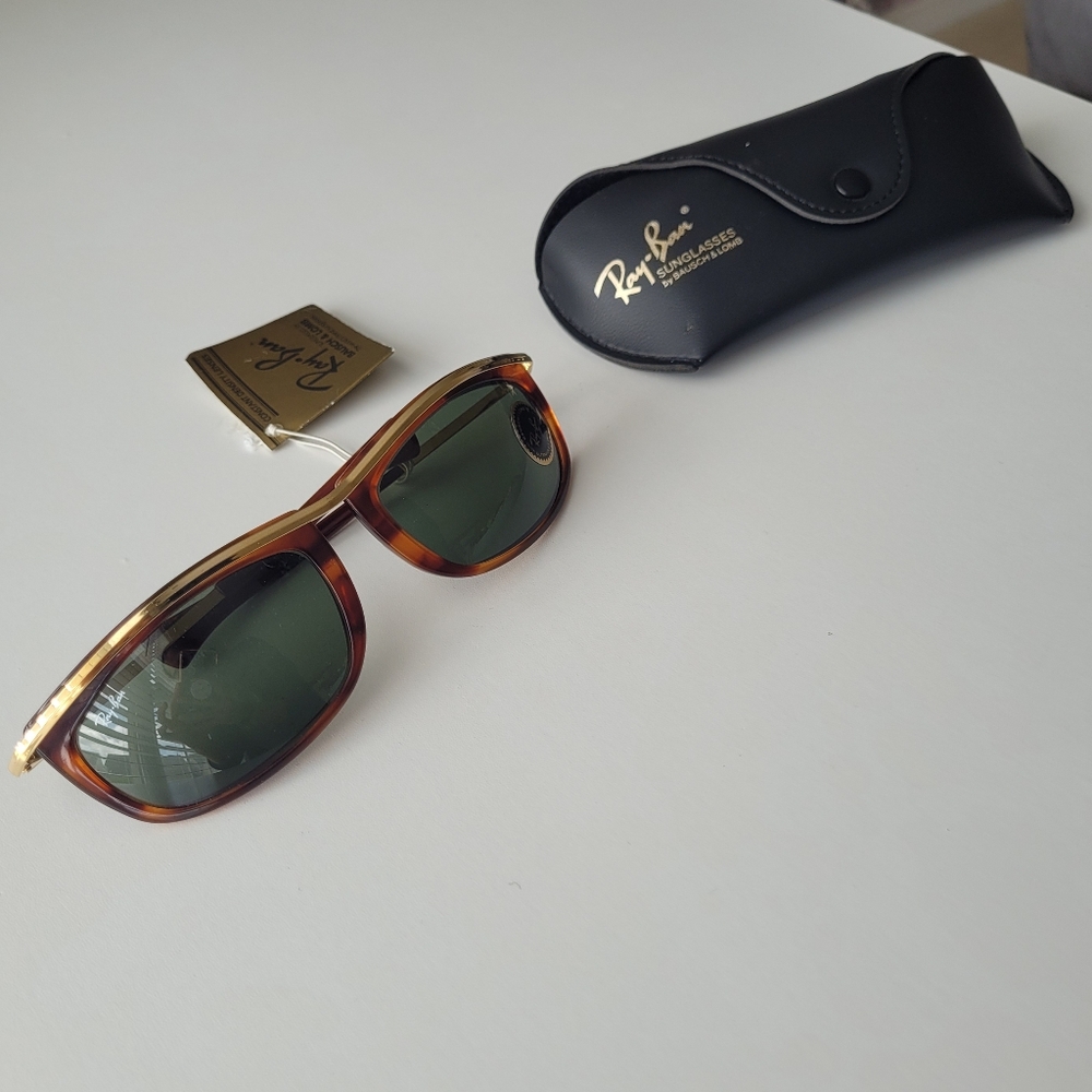 1980's Vintage Bausch & Lomb Ray Ban L1001 Tortoise Brown/Gold - Size 62mm - Picture 2 of 11